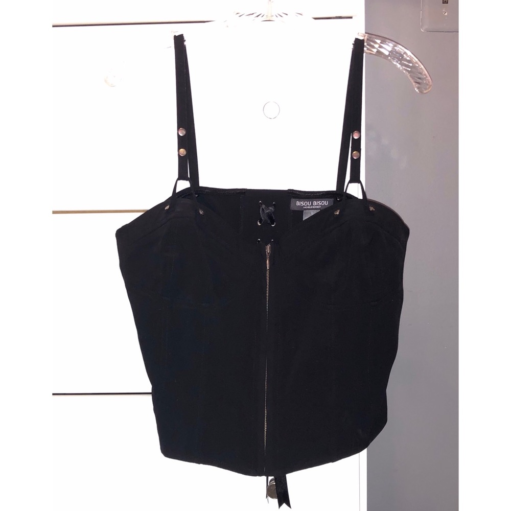 Zip up Corset Tank Top